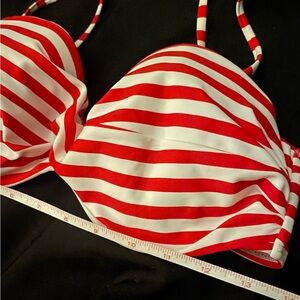 COCOSHIP NWOT Red and White Striped Bikini Top